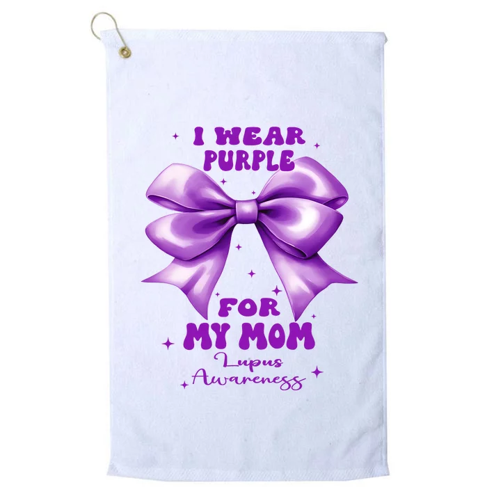 Purple Bow Lupus Awareness For My Mom Platinum Collection Golf Towel