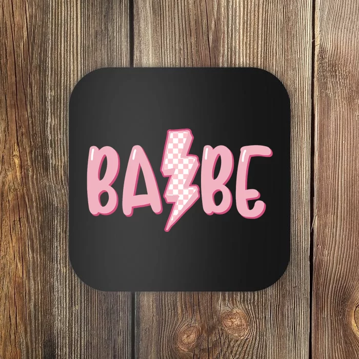 Pink Babe Lightning Bolt Little Coaster