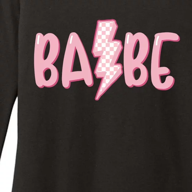 Pink Babe Lightning Bolt Little Womens CVC Long Sleeve Shirt