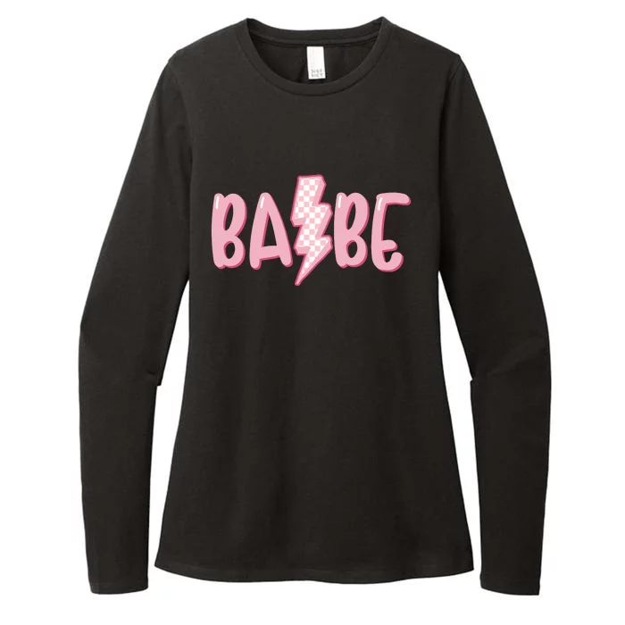 Pink Babe Lightning Bolt Little Womens CVC Long Sleeve Shirt