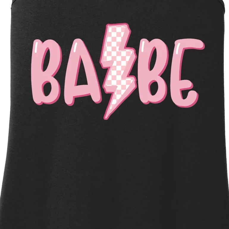 Pink Babe Lightning Bolt Little Ladies Essential Tank