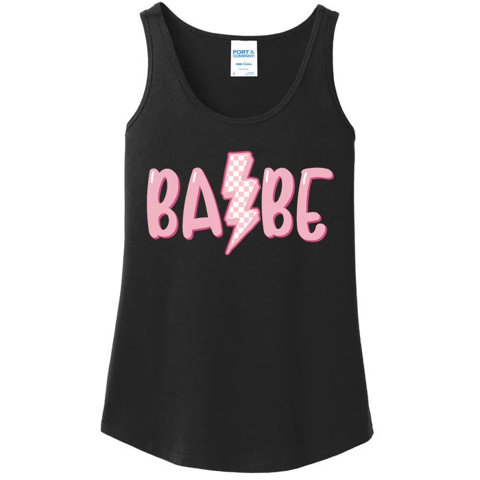 Pink Babe Lightning Bolt Little Ladies Essential Tank