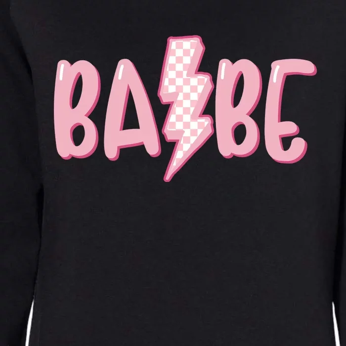 Pink Babe Lightning Bolt Little Womens California Wash Sweatshirt