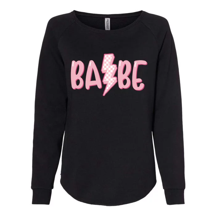 Pink Babe Lightning Bolt Little Womens California Wash Sweatshirt