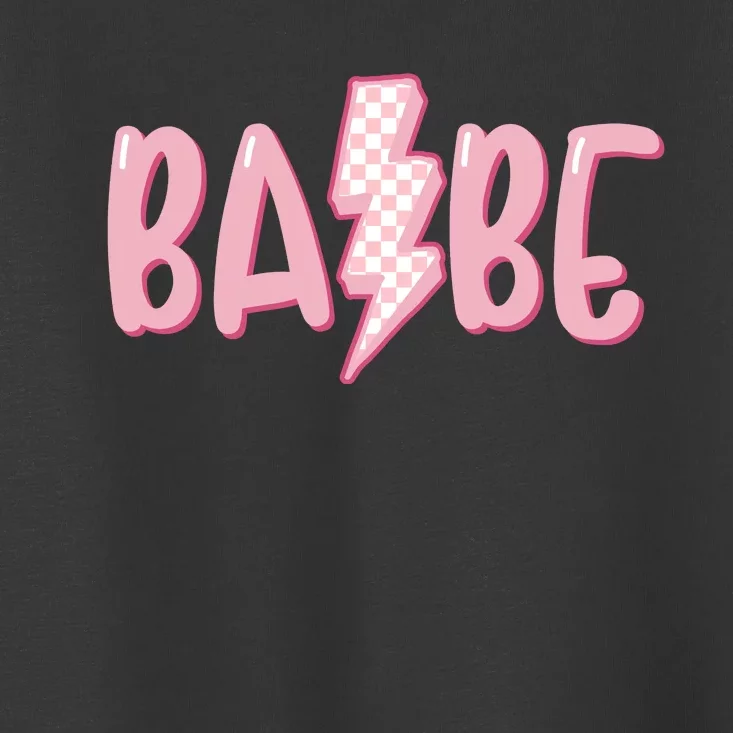 Pink Babe Lightning Bolt Little Toddler T-Shirt