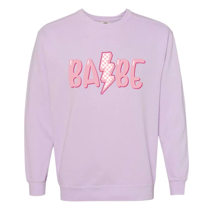 Pink Babe Lightning Bolt Little Garment-Dyed Sweatshirt