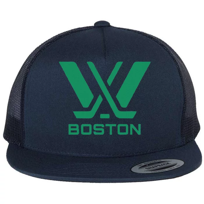 Pwhl Boston Logo Flat Bill Trucker Hat