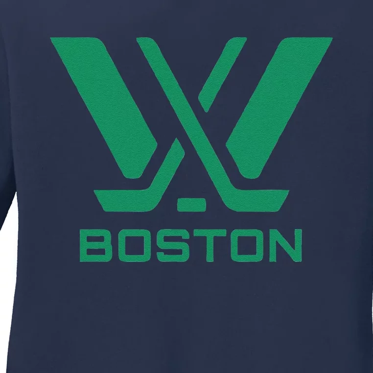 Pwhl Boston Logo Ladies Long Sleeve Shirt