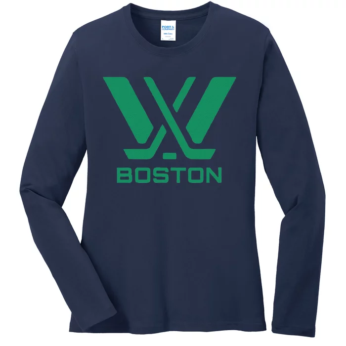 Pwhl Boston Logo Ladies Long Sleeve Shirt