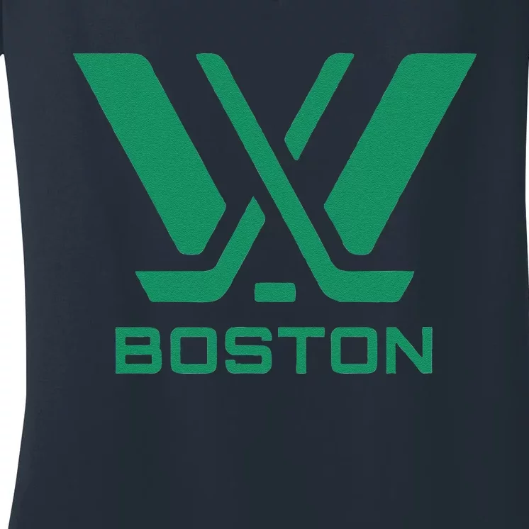 Pwhl Boston Logo Women's V-Neck T-Shirt