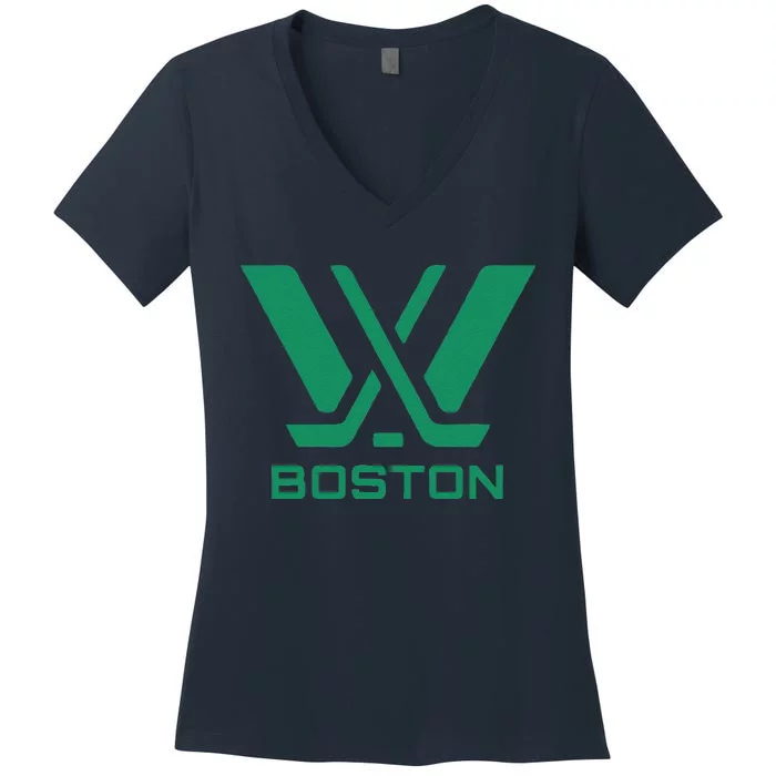 Pwhl Boston Logo Women's V-Neck T-Shirt