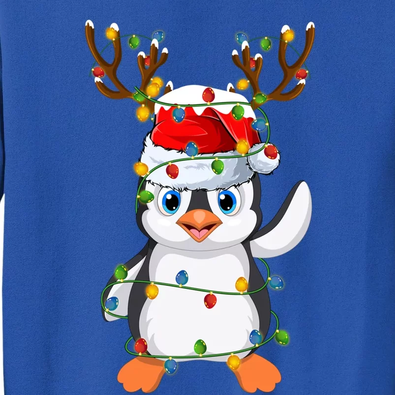 Penguin Bird Lover Lighting Xmas Santa Penguin Christmas Cool Gift Tall Sweatshirt