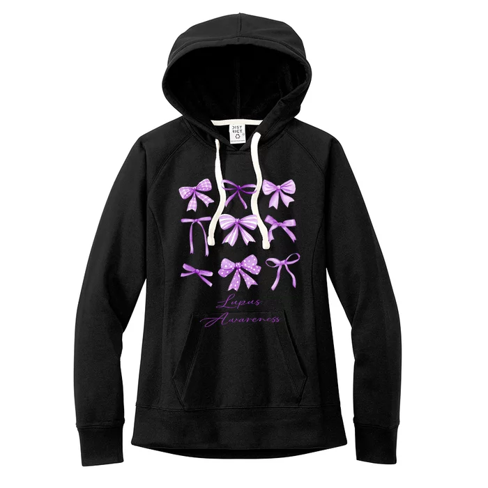 Purple Bow Lupus Awareness Women's Fleece Hoodie