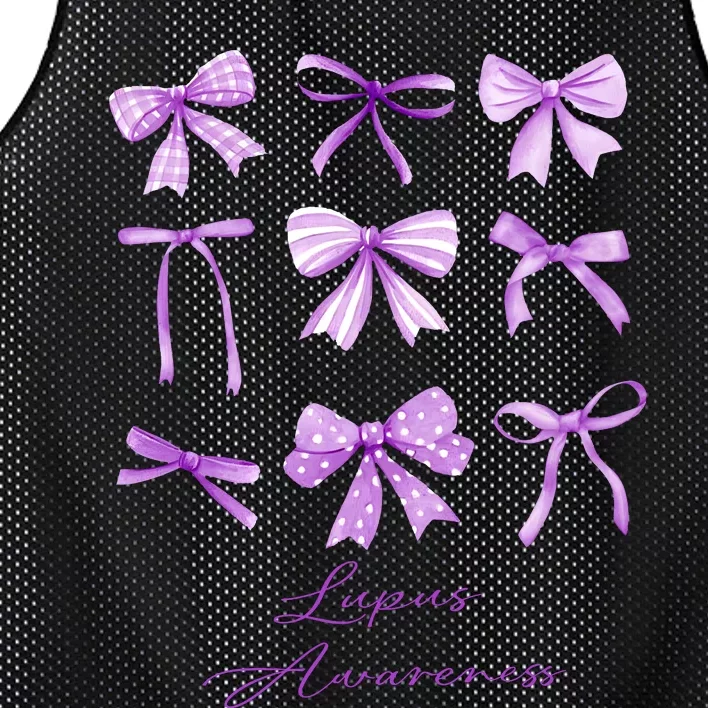 Purple Bow Lupus Awareness Mesh Reversible Basketball Jersey Tank