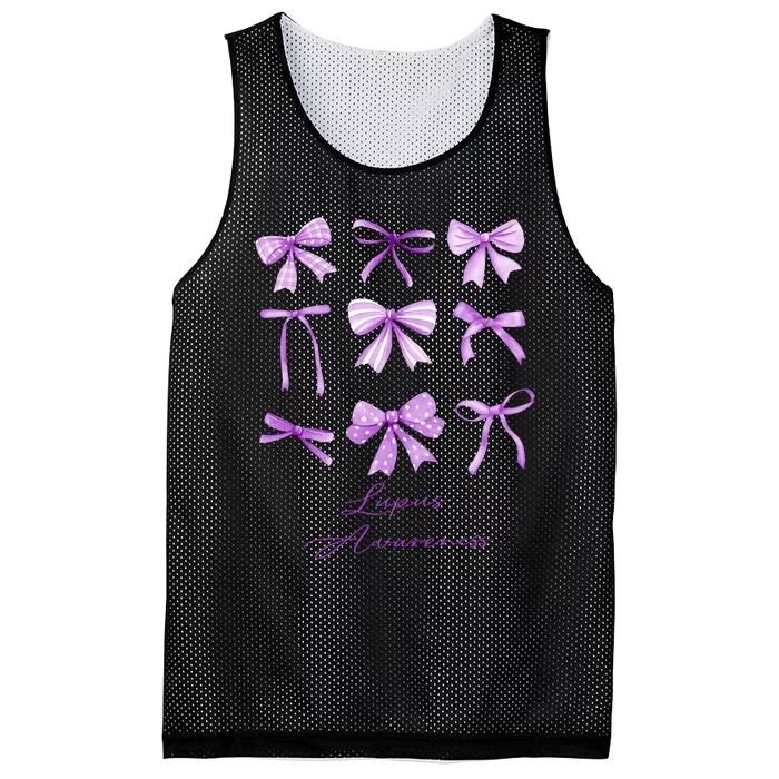 Purple Bow Lupus Awareness Mesh Reversible Basketball Jersey Tank