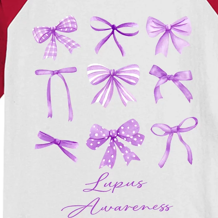 Purple Bow Lupus Awareness Kids Colorblock Raglan Jersey