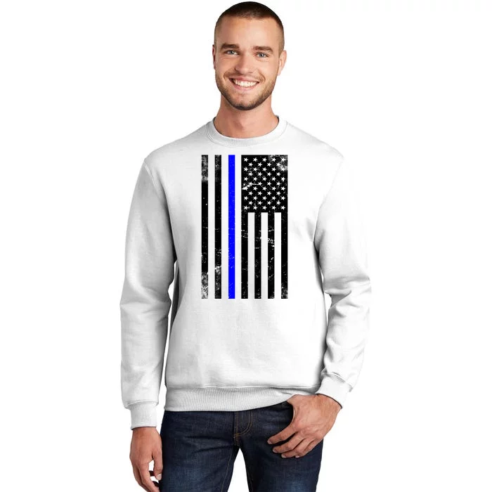 Police Blue Line American Flag Sweatshirt