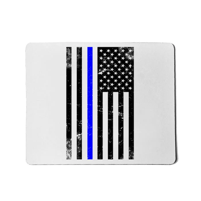 Police Blue Line American Flag Mousepad