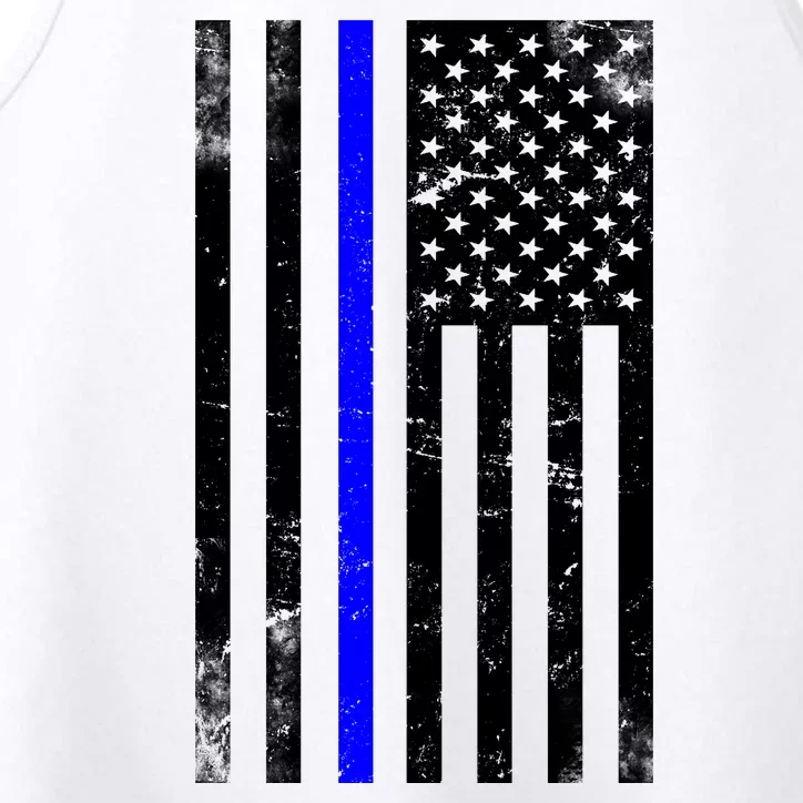 Police Blue Line American Flag Performance Tank