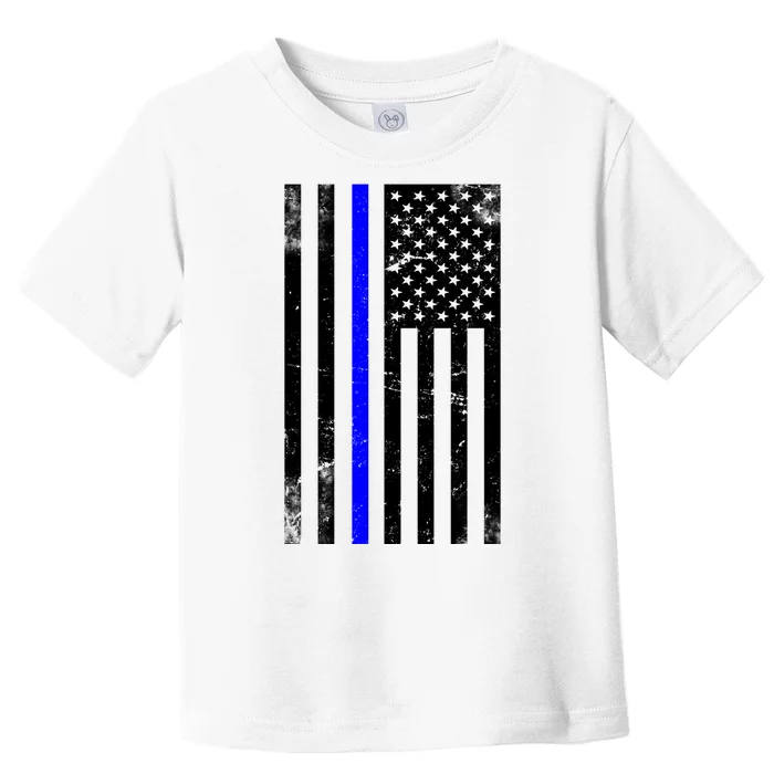 Police Blue Line American Flag Toddler T-Shirt