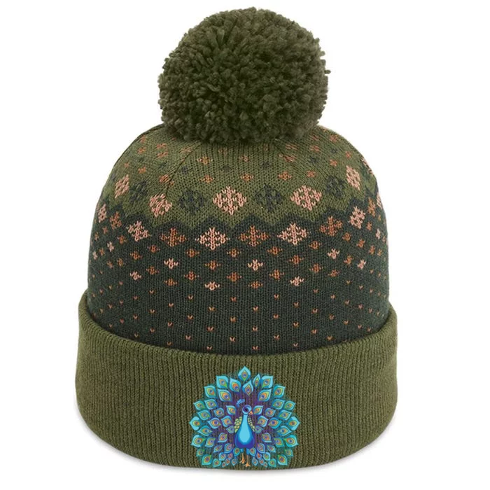 Peacock Bird Lover Illustration The Baniff Cuffed Pom Beanie