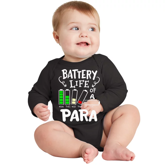 Para Battery Life Of A Para Baby Long Sleeve Bodysuit