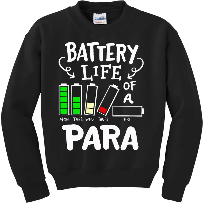 Para Battery Life Of A Para Kids Sweatshirt