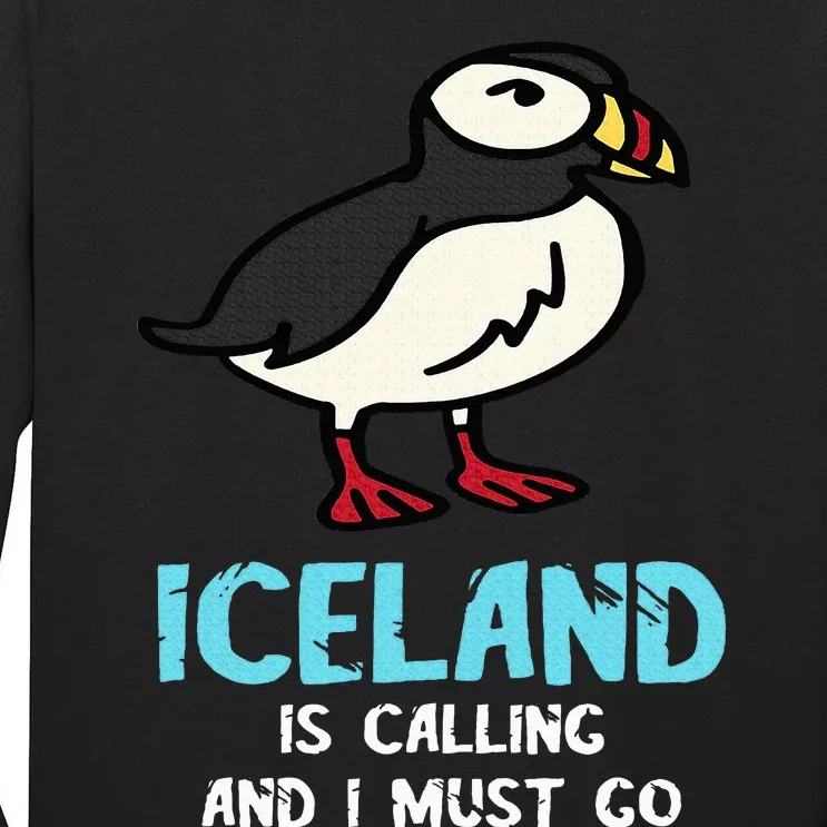 Puffin Bird Lover Iceland Is Calling Seabird Lover Puffin Tall Long Sleeve T-Shirt