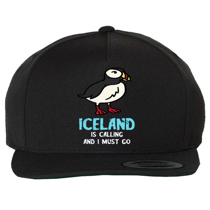 Puffin Bird Lover Iceland Is Calling Seabird Lover Puffin Wool Snapback Cap