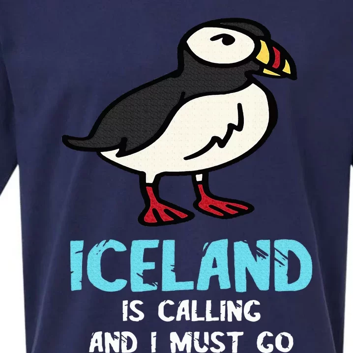 Puffin Bird Lover Iceland Is Calling Seabird Lover Puffin Sueded Cloud Jersey T-Shirt