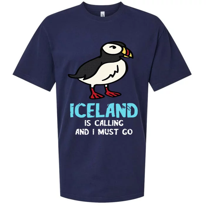 Puffin Bird Lover Iceland Is Calling Seabird Lover Puffin Sueded Cloud Jersey T-Shirt