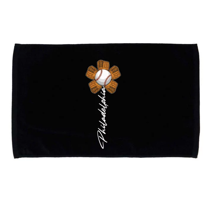 Philadelphia Baseball Mitt Flower Baseball Fan Microfiber Hand Towel