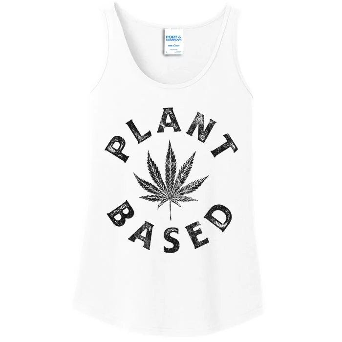 Plant Based Marijuana Leaf Weed Cannabis Pot Smoker Ladies Essential Tank