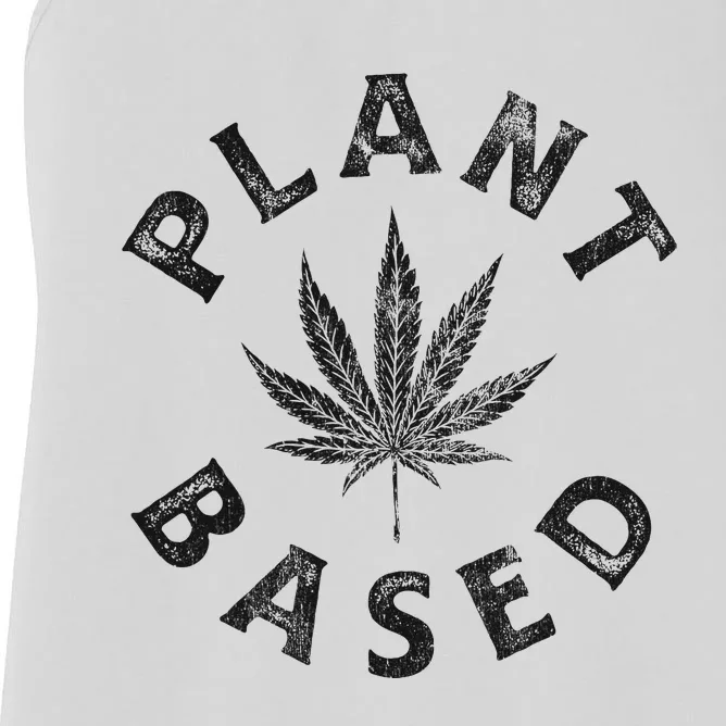 Plant Based Marijuana Leaf Weed Cannabis Pot Smoker Women's Racerback Tank