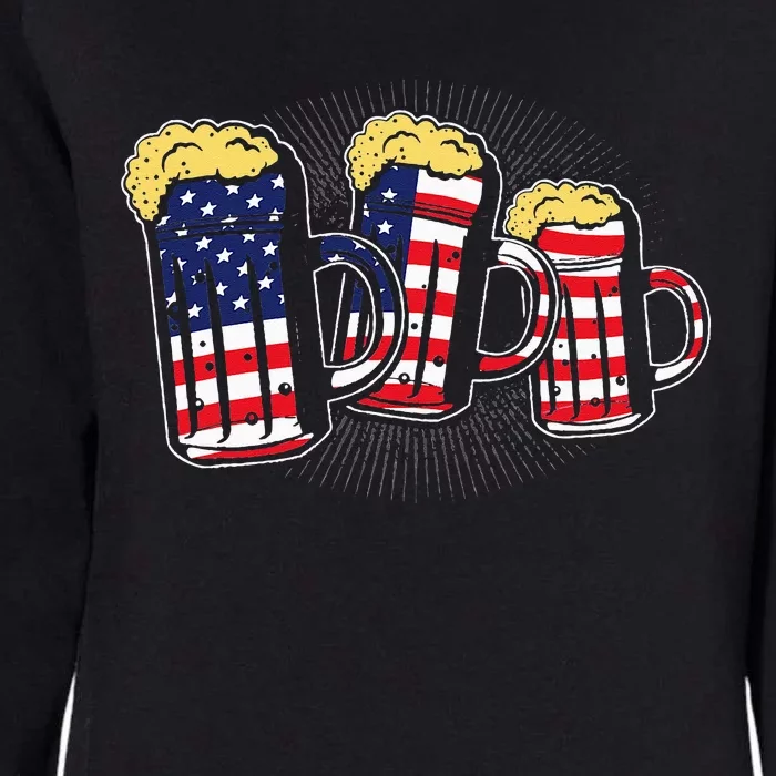 Patriotic Beer Mug American Flag USA 4th of July Merica Gift Womens California Wash Sweatshirt