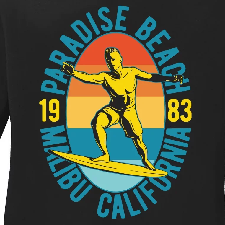 Paradise Beach Malibu California Ladies Long Sleeve Shirt