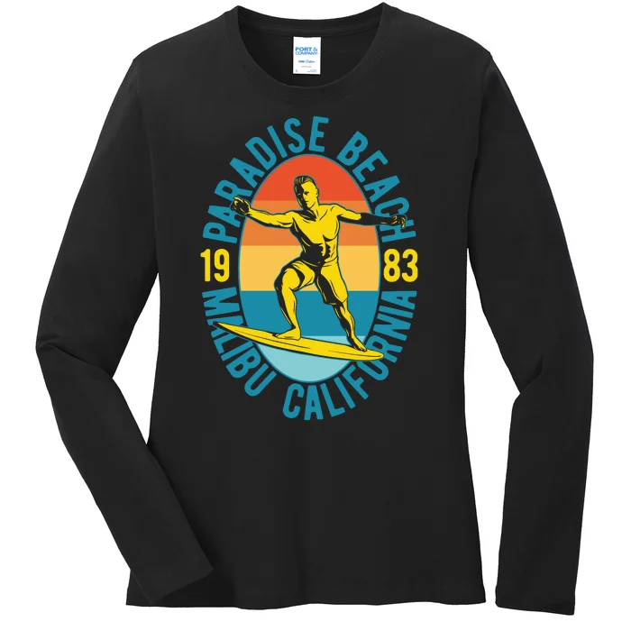 Paradise Beach Malibu California Ladies Long Sleeve Shirt