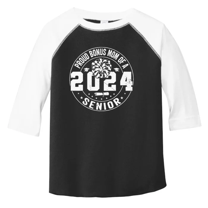 Proud Bonus mom of a 2024 Senior Cheerleader Cheer Bonus mom Toddler Fine Jersey T-Shirt