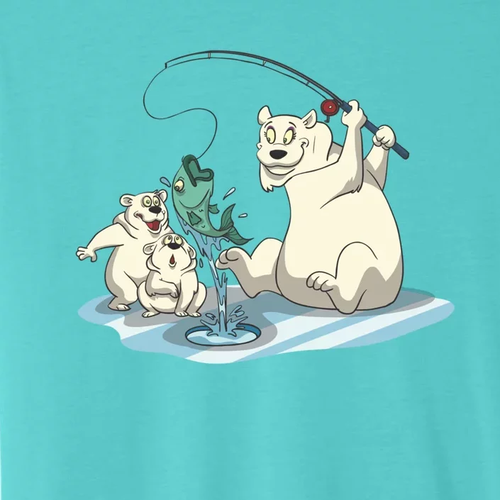 Polar Bear Mom Ice Fishing With Her Gift ChromaSoft Performance T-Shirt