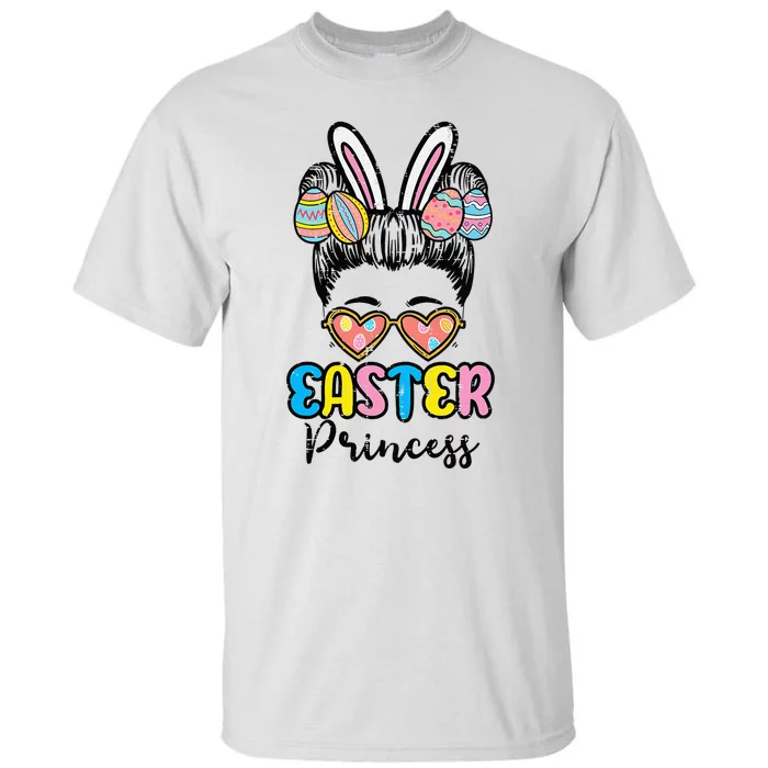 Princess Bunny Messy Bun Cute easter egg hunting Tall T-Shirt