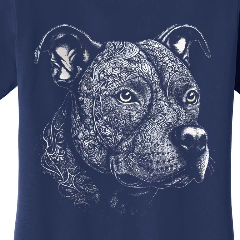 Pit Bull Mom Dog Lover Mandala Artistic Pitbull Owner Women's T-Shirt