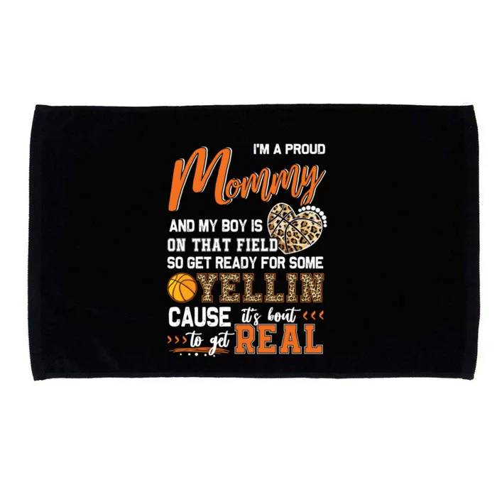 Proud Basketball Mommy Basketball Family Matching Gift Microfiber Hand Towel