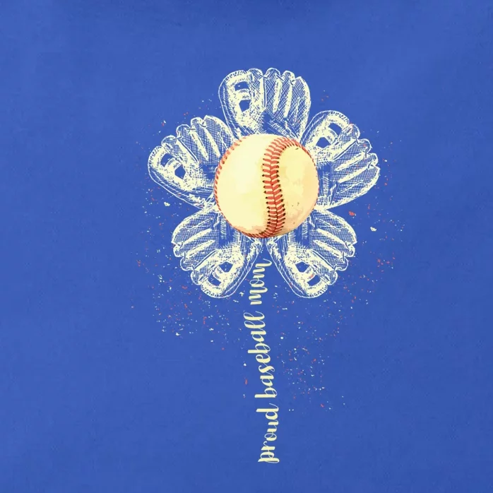 Proud Baseball Mom Flower Mothers Day Softball Tee Ball Gift Zip Tote Bag