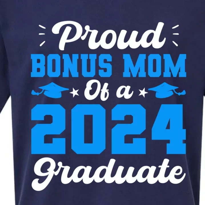 Proud Bonus Mom Of A Class Of 2024 Graduate Senior Gift Sueded Cloud Jersey T-Shirt