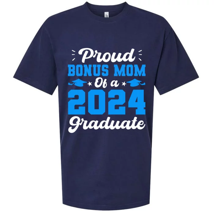 Proud Bonus Mom Of A Class Of 2024 Graduate Senior Gift Sueded Cloud Jersey T-Shirt