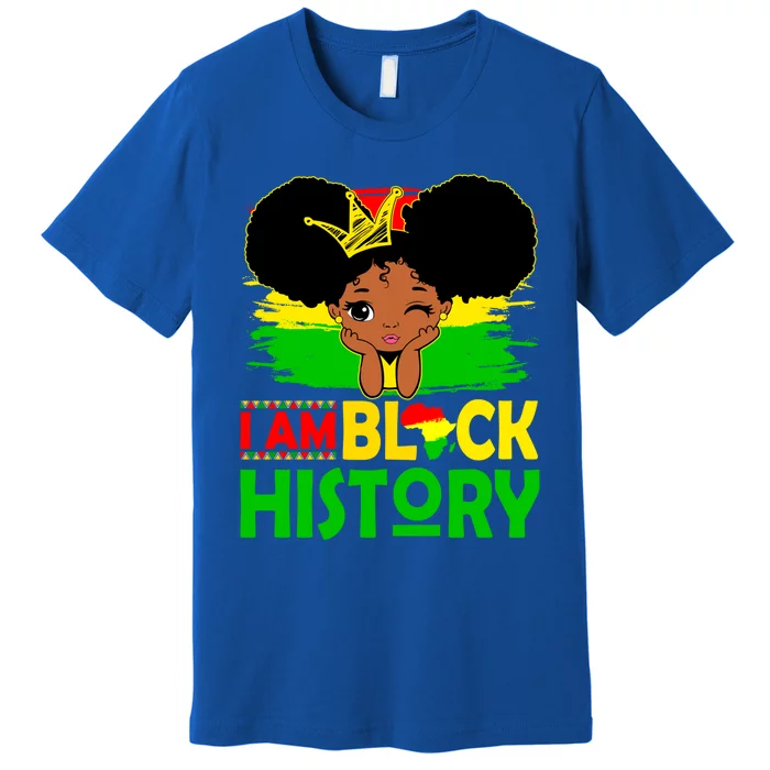 Proud Black Melanin I Am Black History Month Juneteenth Gift Premium T-Shirt