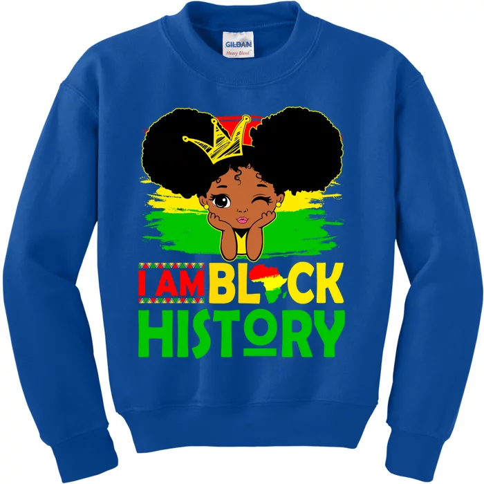 Proud Black Melanin I Am Black History Month Juneteenth Gift Kids Sweatshirt