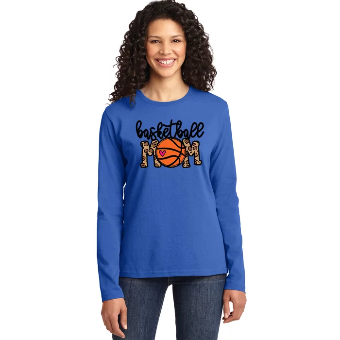 Print Basketball Mom Cute Gift Ladies Long Sleeve Shirt