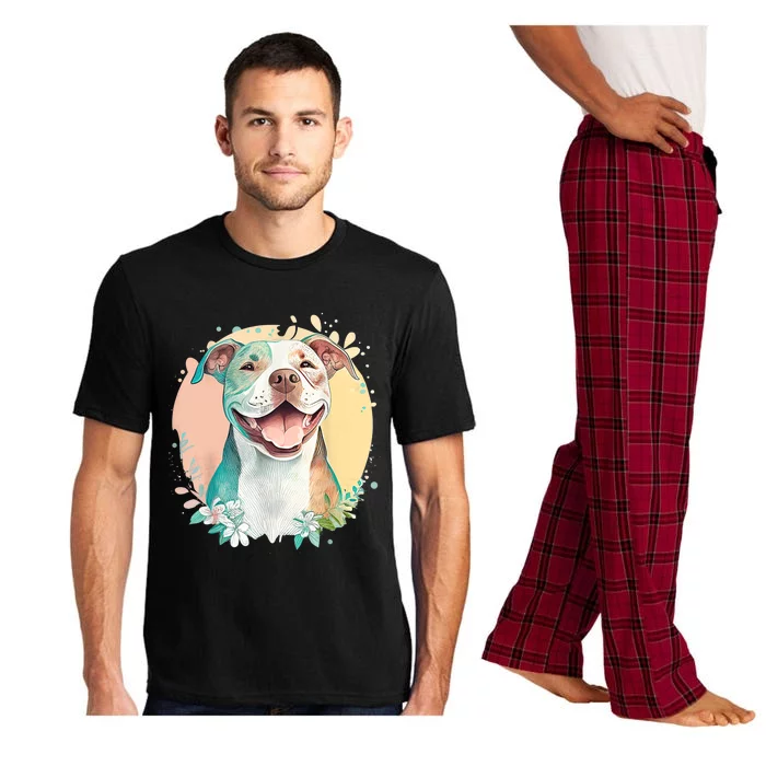 Pit Bull Mom Dog Lover Colorful Artistic Pitbull Owner Pajama Set