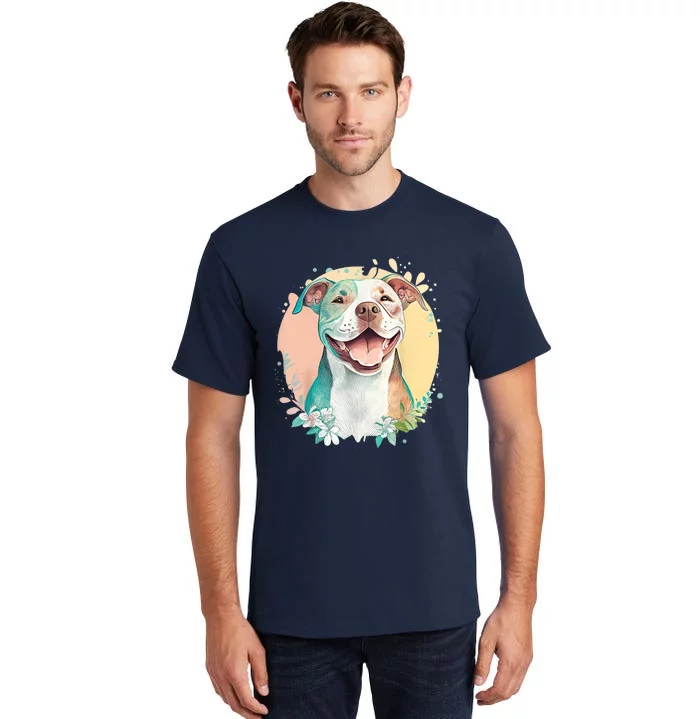 Pit Bull Mom Dog Lover Colorful Artistic Pitbull Owner Tall T-Shirt